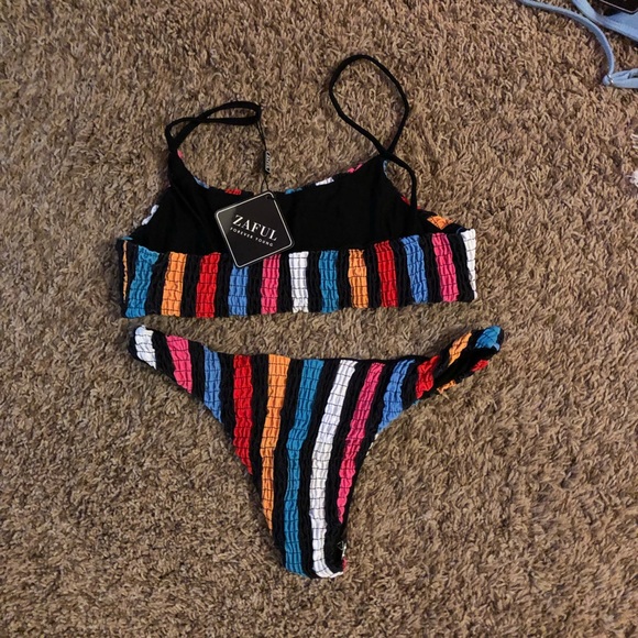 colorful black 2 piece bikini - Picture 2 of 2
